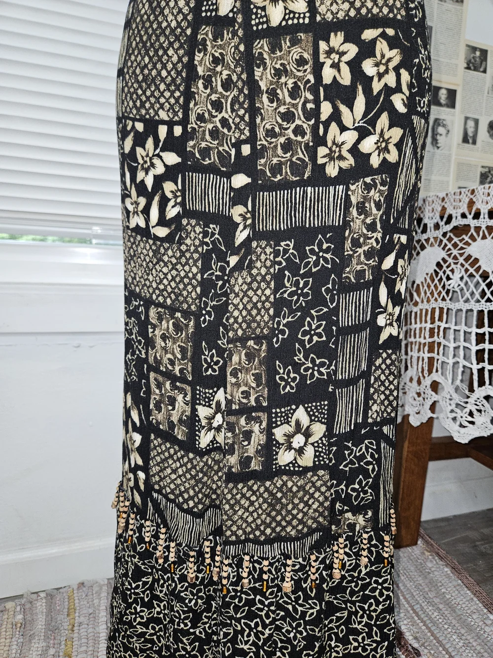 Boho Beadwork Maxi Skirt